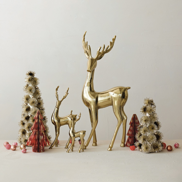 Gilded Gold Finish Cast Deer - Available in 2 Sizes