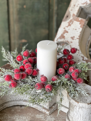 Sugared Berry Winter Candle Ring