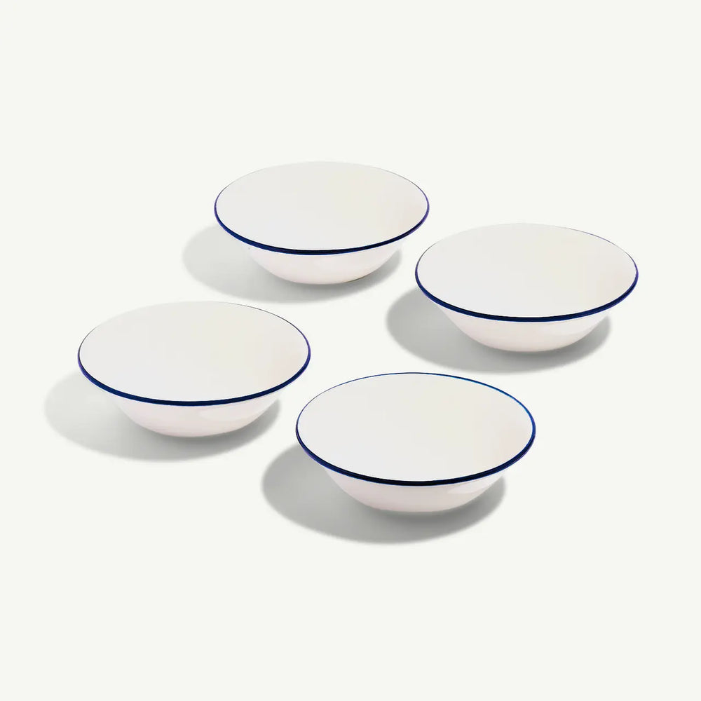 Side Bowls 6" - Blue Rim (Set of 4)