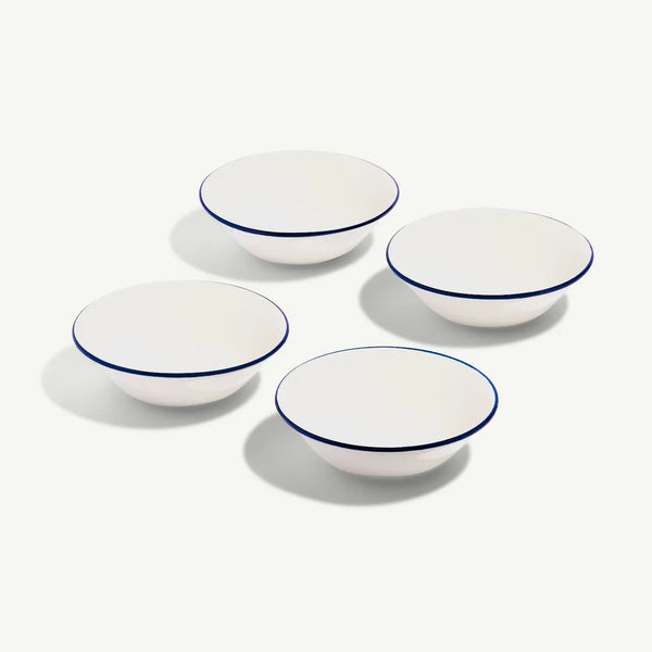 Side Bowls 6" - Blue Rim (Set of 4)