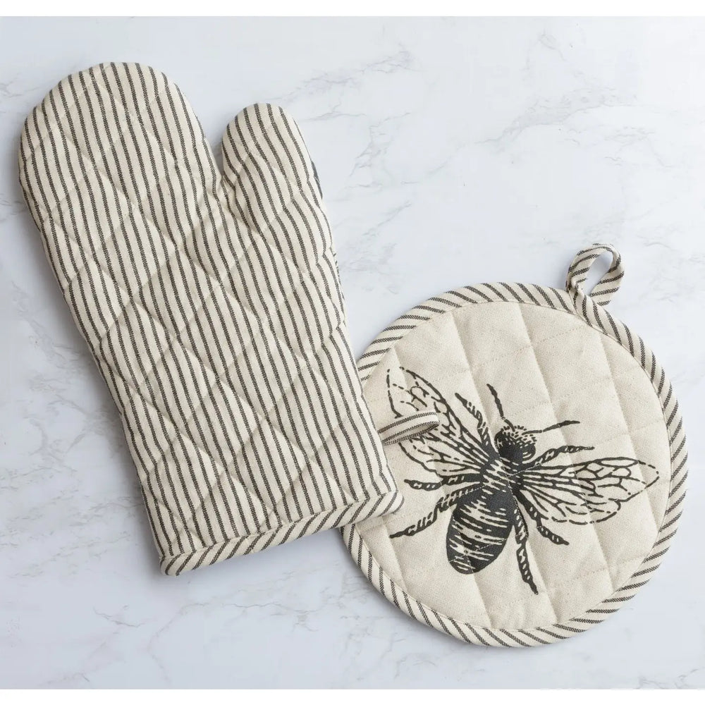 Oven Mitt and Pot Holder-Bee Gift Set