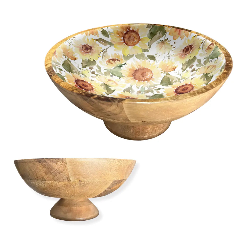 Sunflower 12" Decorative Pedestal Bowl