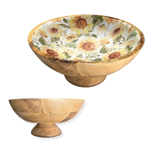Sunflower 12" Decorative Pedestal Bowl
