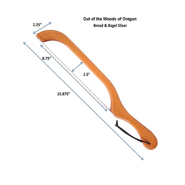 Bread and Bagel Slicer - (Fiddle Bow Style Knife) Right Handed - Choose from 3 types of wood
