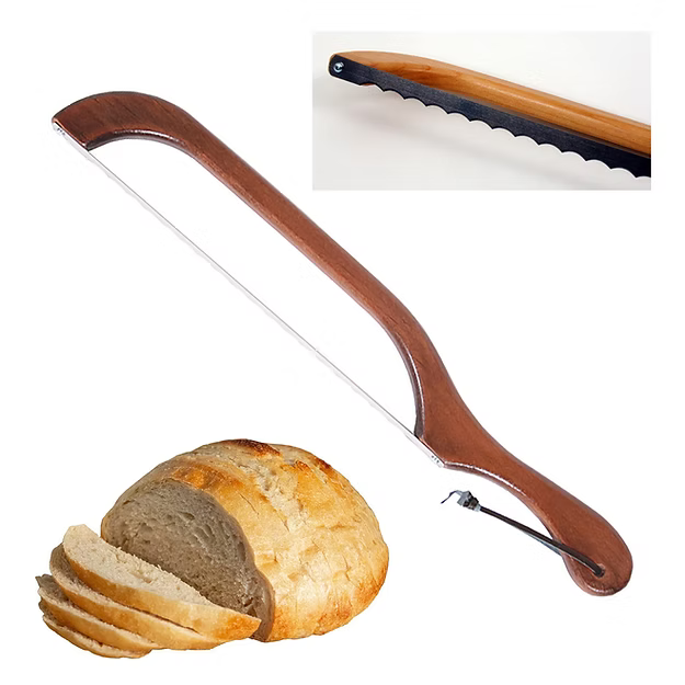 Bread and Bagel Slicer - (Fiddle Bow Style Knife) Right Handed - Choose from 3 types of wood