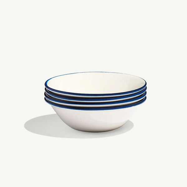 Side Bowls 6" - Blue Rim (Set of 4)