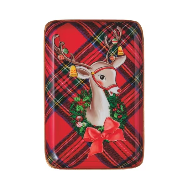 Holiday Tartan Tidbit Tray - 4 Styles to Choose From