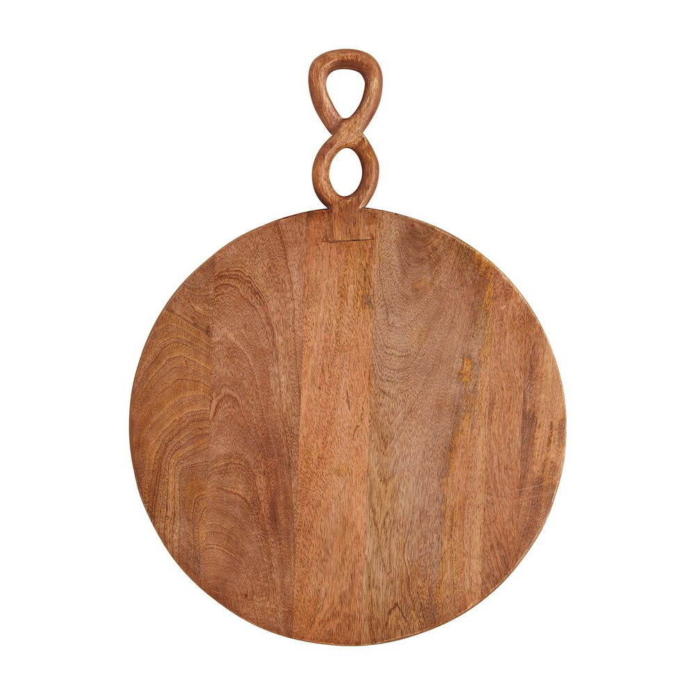 Large Round Serving Board with Twisted Handle