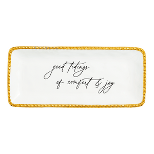 Christmas Gold Trim Sentiment Tray - Two Different Varieties