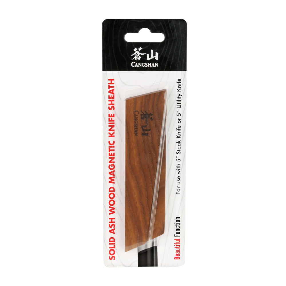 Ash Wood Magnetic Knife Sheath for 5" Utility/ 5" Steak