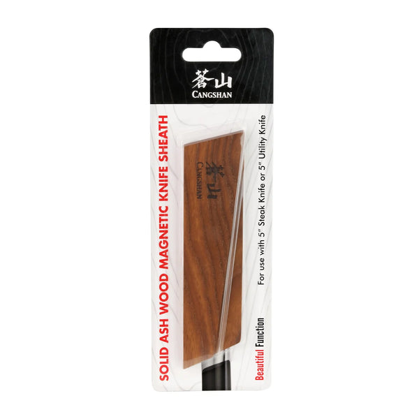 Ash Wood Magnetic Knife Sheath for 5" Utility/ 5" Steak