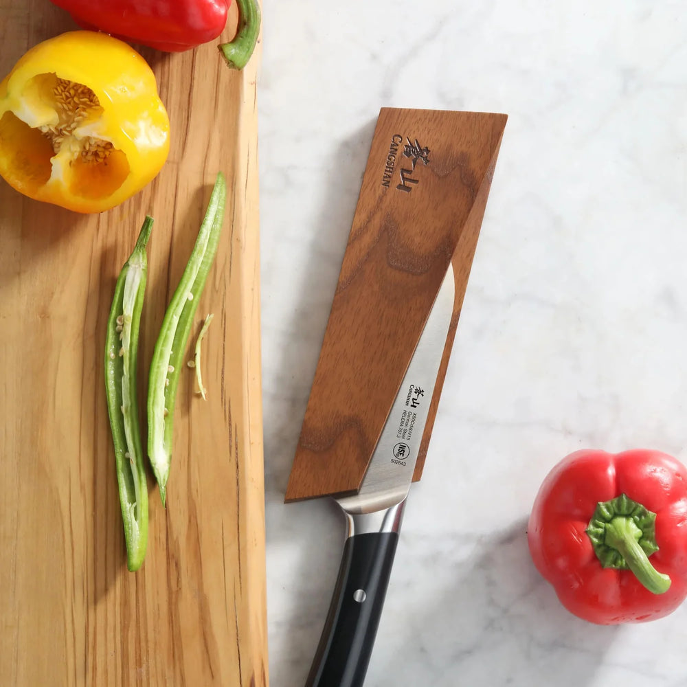 Ash Wood Magnetic Knife Sheath for 6" chef's / 6" boning / 5" Santoku / 5" Nakiri