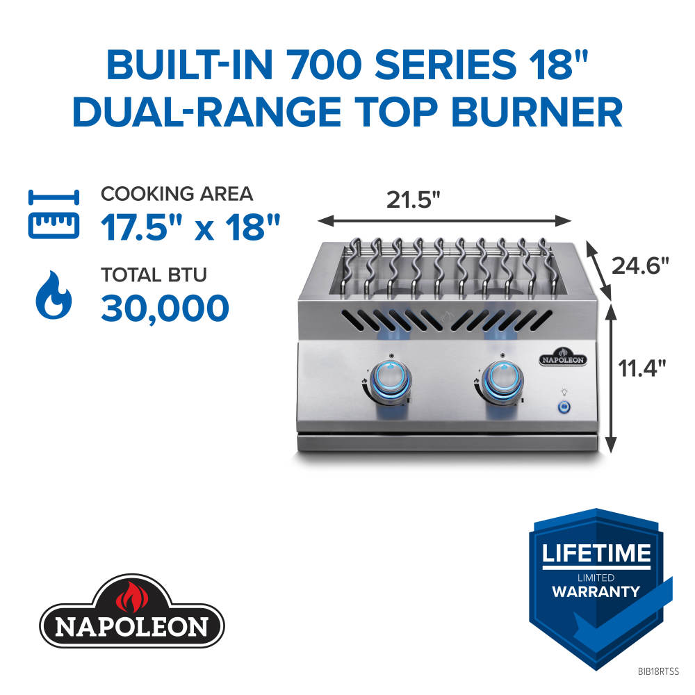 Napoleon Built-In 700 Series Inline 18" Dual Range Top Burner