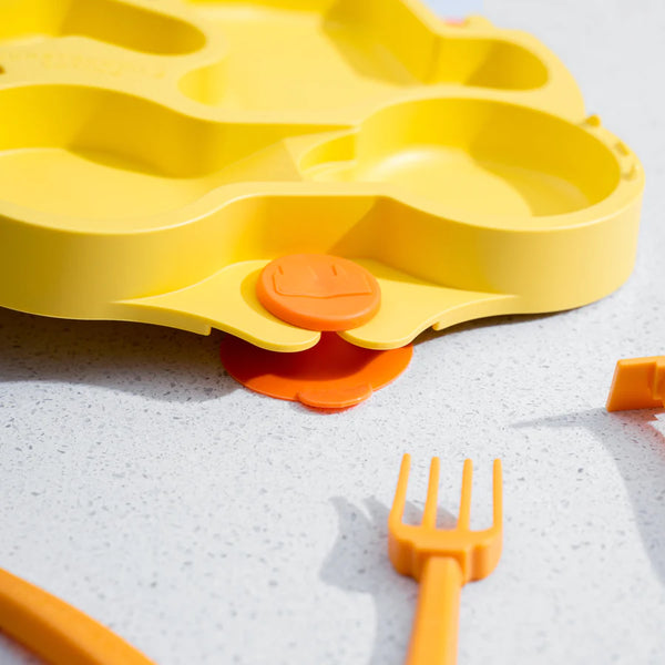 Truck Training Plate and Utensils - Yellow