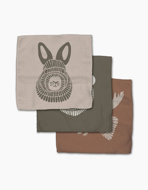 Forest Animals Dishcloth Set of 3