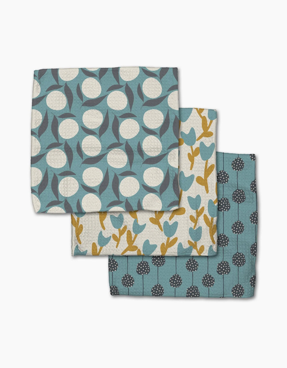Polka Dot Blooms Dishcloth Set of 3