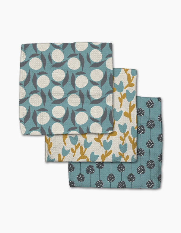 Polka Dot Blooms Dishcloth Set of 3