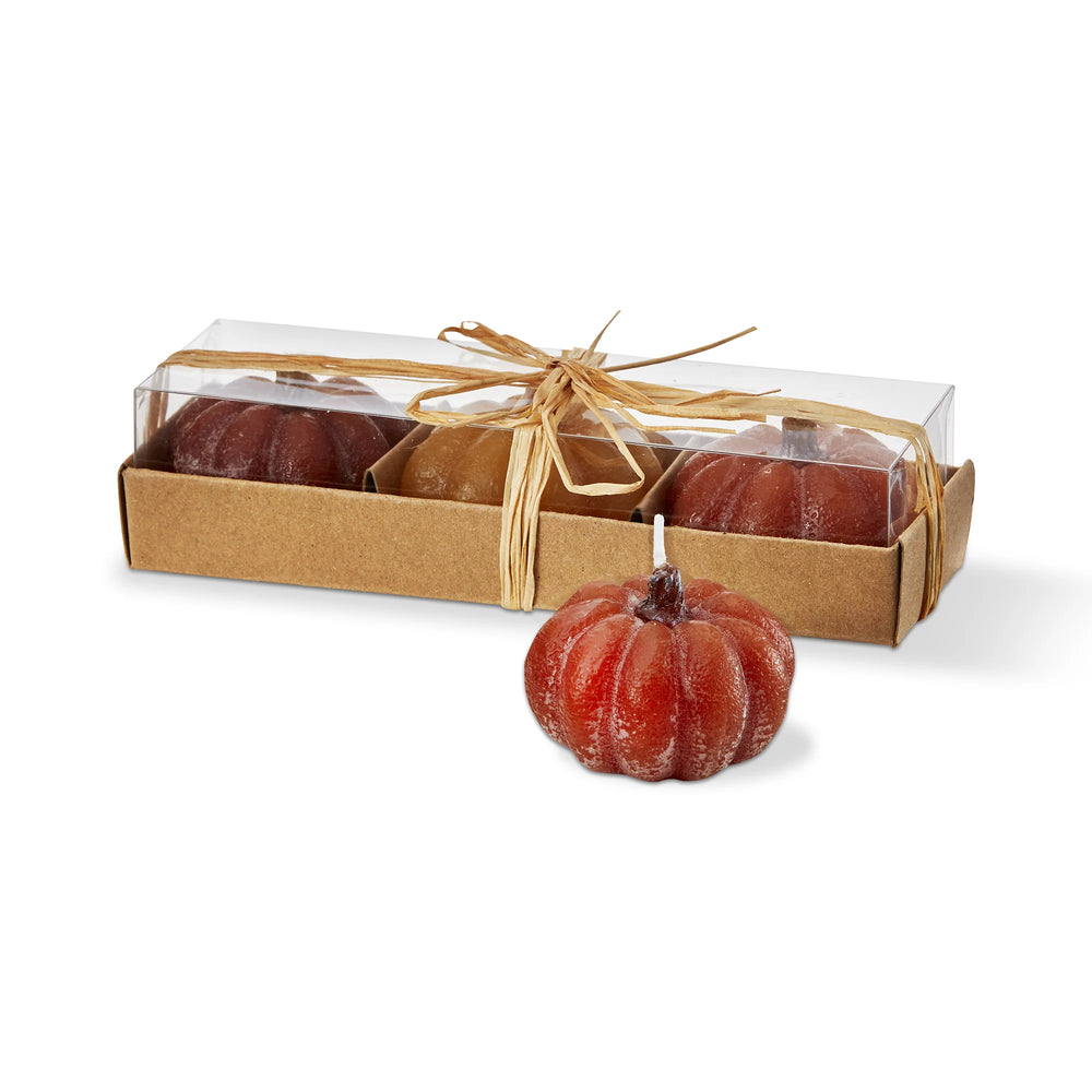 Pumpkin Tealight Candles Set Of 3