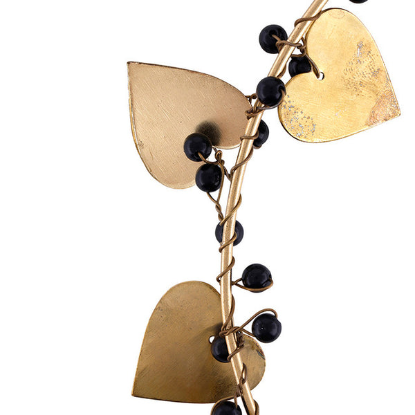 Metal Gold Heart Wreath