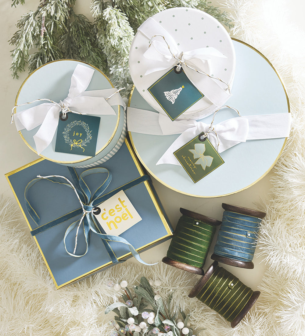 Gold Edge Velvet Ribbon - Available in Different Colors