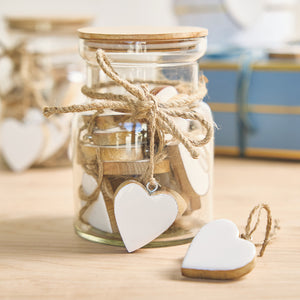 Enamel + Wood Heart Ornaments