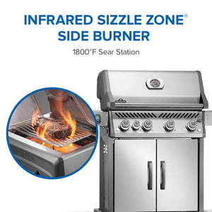 Rogue 525 Pro Stainless with Infrared Side Burner - Choose Propane or Natural Gas