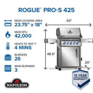 Napoleon Rogue Pro-S 425 with Infrared Side Rear Burner