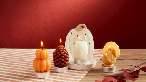Fall Figural Tea Light Sets - Comes in 4 Different Varieties