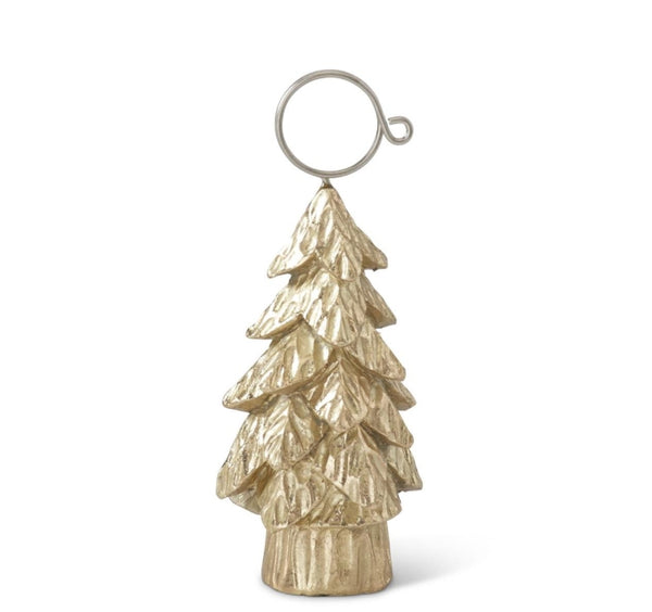 Gold Christmas Tree Place Card Holder