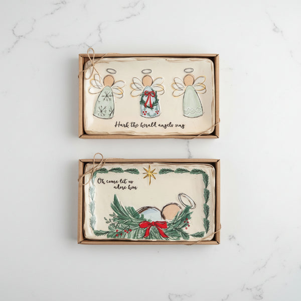Speckled Stoneware Nativity Tray - 2 Different Styles to Choose From