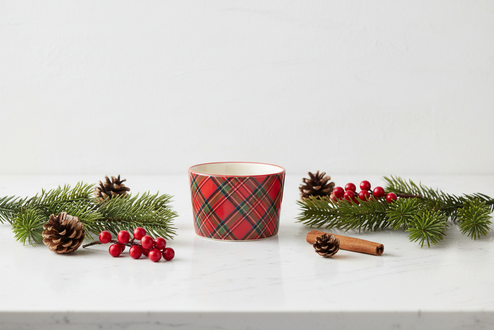 Tartan Christmas Tidbit Bowl - 4 Styles to Choose From