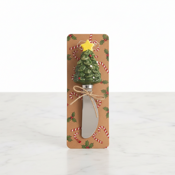 Stoneware Christmas Figural Topped Spreader - 4 Styles to Choose From