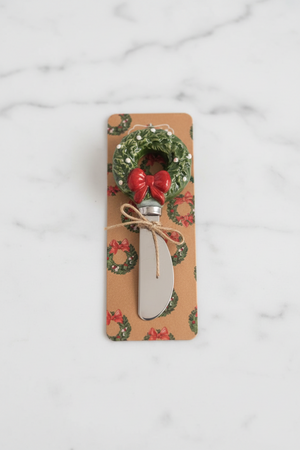 Stoneware Christmas Figural Topped Spreader - 4 Styles to Choose From