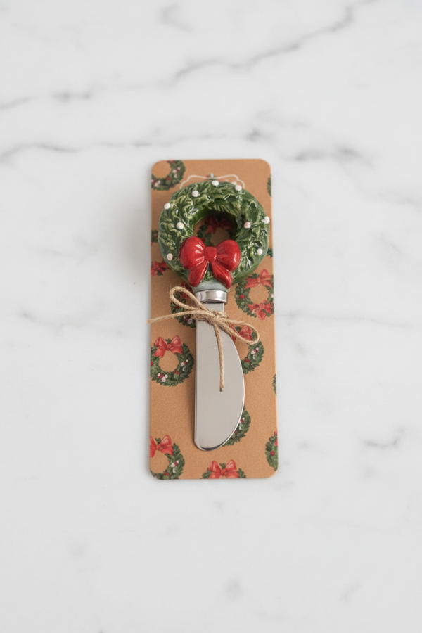 Stoneware Christmas Figural Topped Spreader - 4 Styles to Choose From