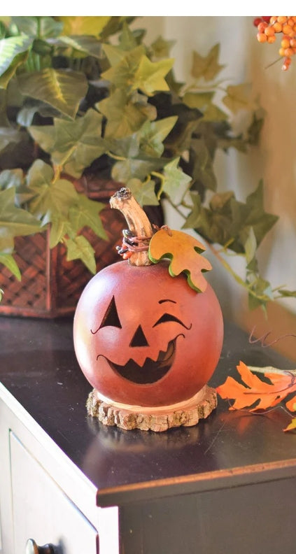 Fredrick - Small Lit Jack-O-Lantern - Meadowbrooke Gourds