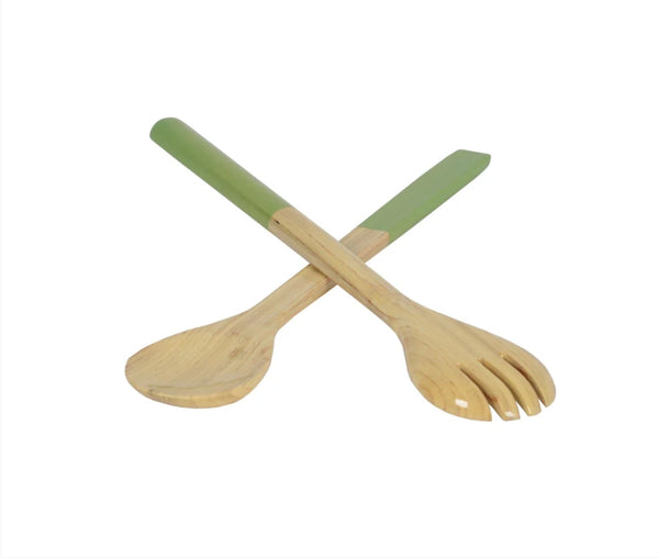 Large Bamboo Salad Servers - Choose your Favorite Color!