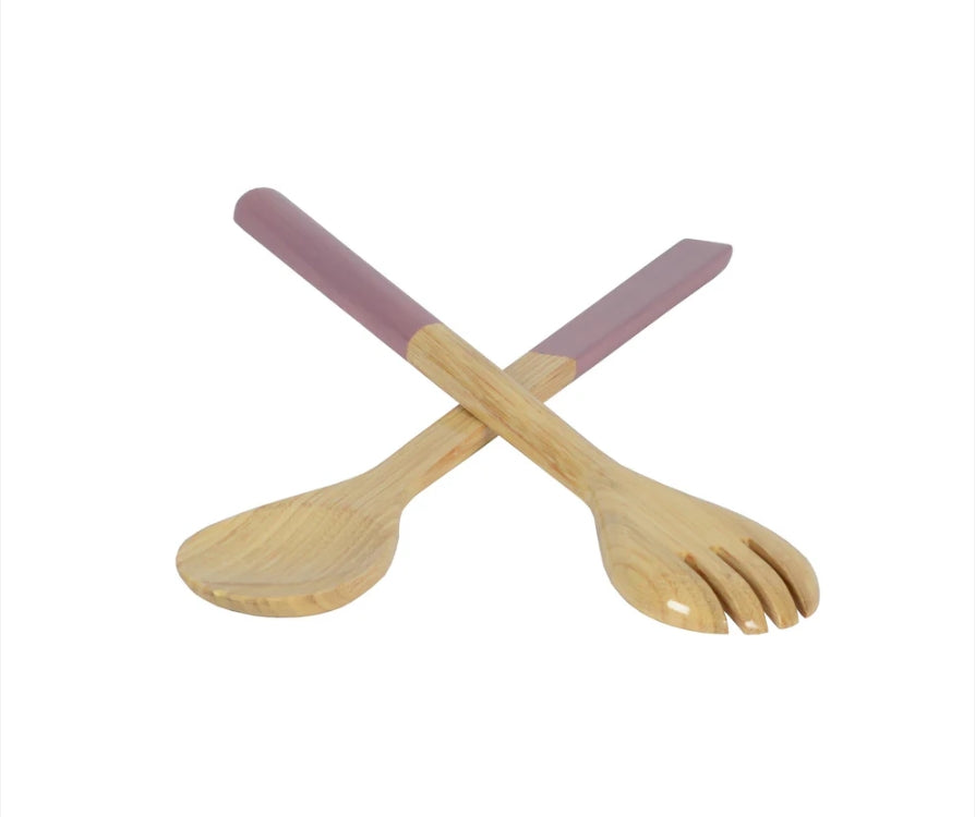 Large Bamboo Salad Servers - Choose your Favorite Color!
