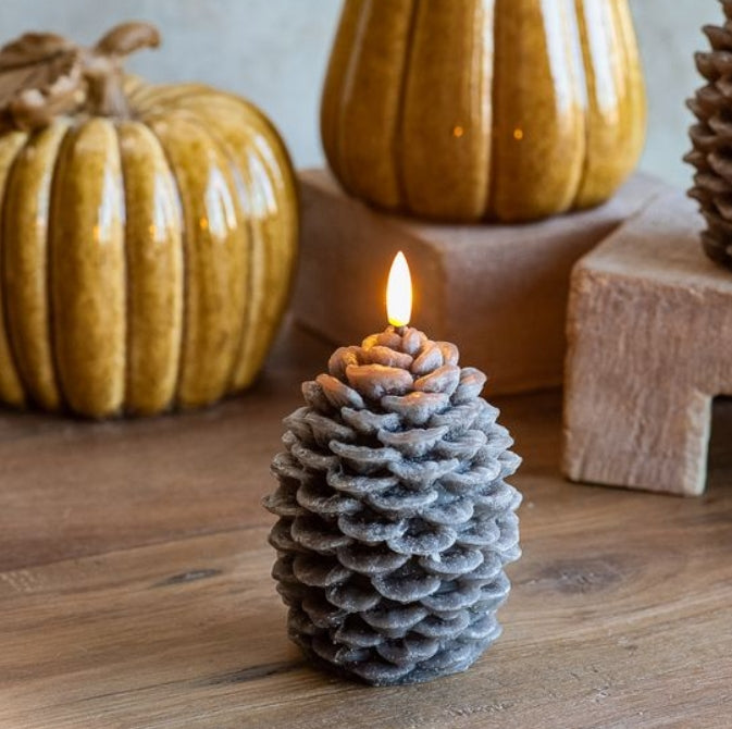 LED Pinecone Candle - Choose 6" or 7"