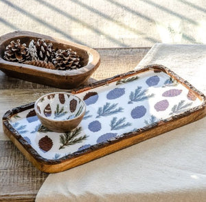 Pinecone Wood Tray