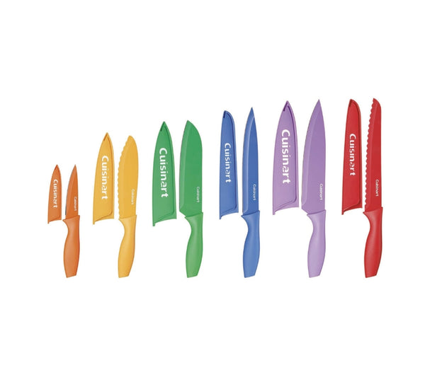 12 Piece Nonstick Color Knife Set with Blade Guards