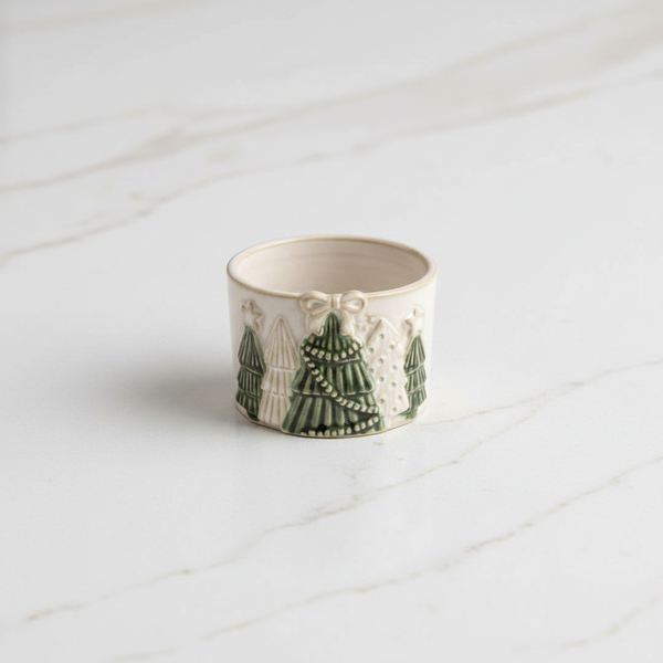 White Christmas Tidbit Dishes - 4 Styles to Choose From