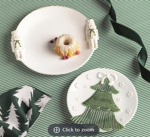 White Christmas Platter Set - Set of 2 Platters