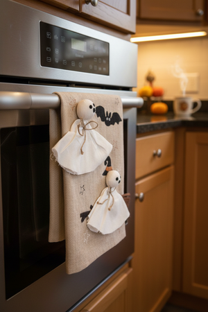 Trick Or Treaters Felt Appliqué Towel - Two Different Styles