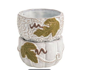 Pumpkin Vine Tidbit Set - Choose White or Orange
