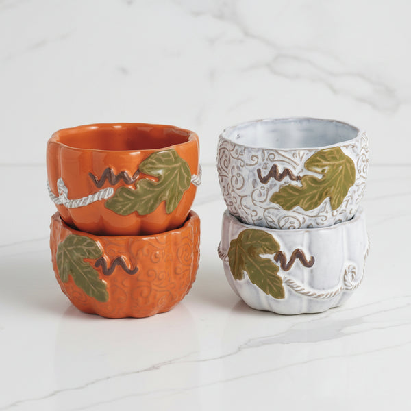 Pumpkin Vine Tidbit Set - Choose White or Orange