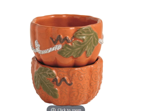 Pumpkin Vine Tidbit Set - Choose White or Orange