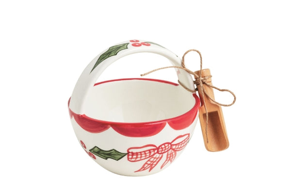 Christmas Candy Tidbit Dish Set - Choose the Holly or Bow