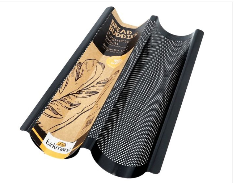 Baguette Tray Perforated, Non-Stick, Makes 2
