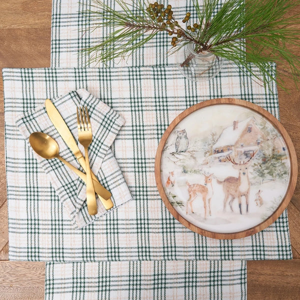Sage and Gold Plaid Placemats