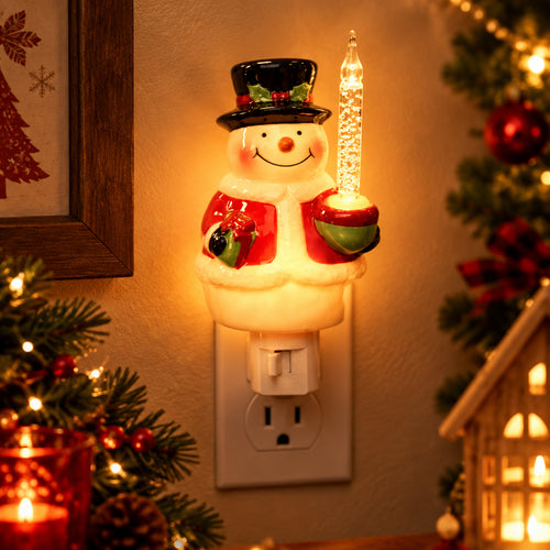 Holiday Plug In Night Light - Choose Christmas Tree or Snowman